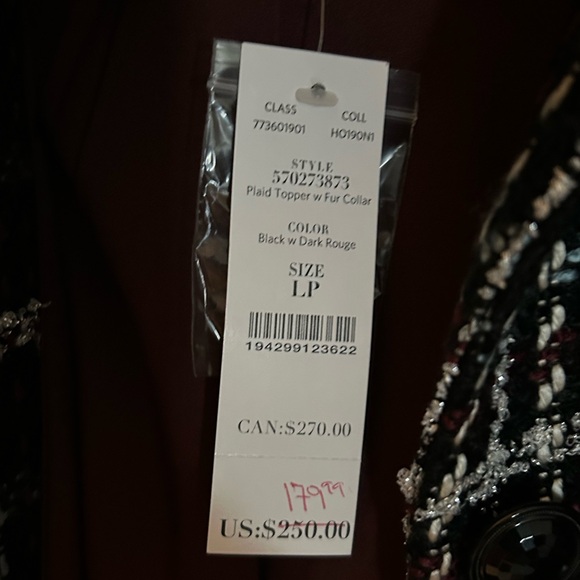 White House Black Market Plaid Coat - Picture 2 of 10